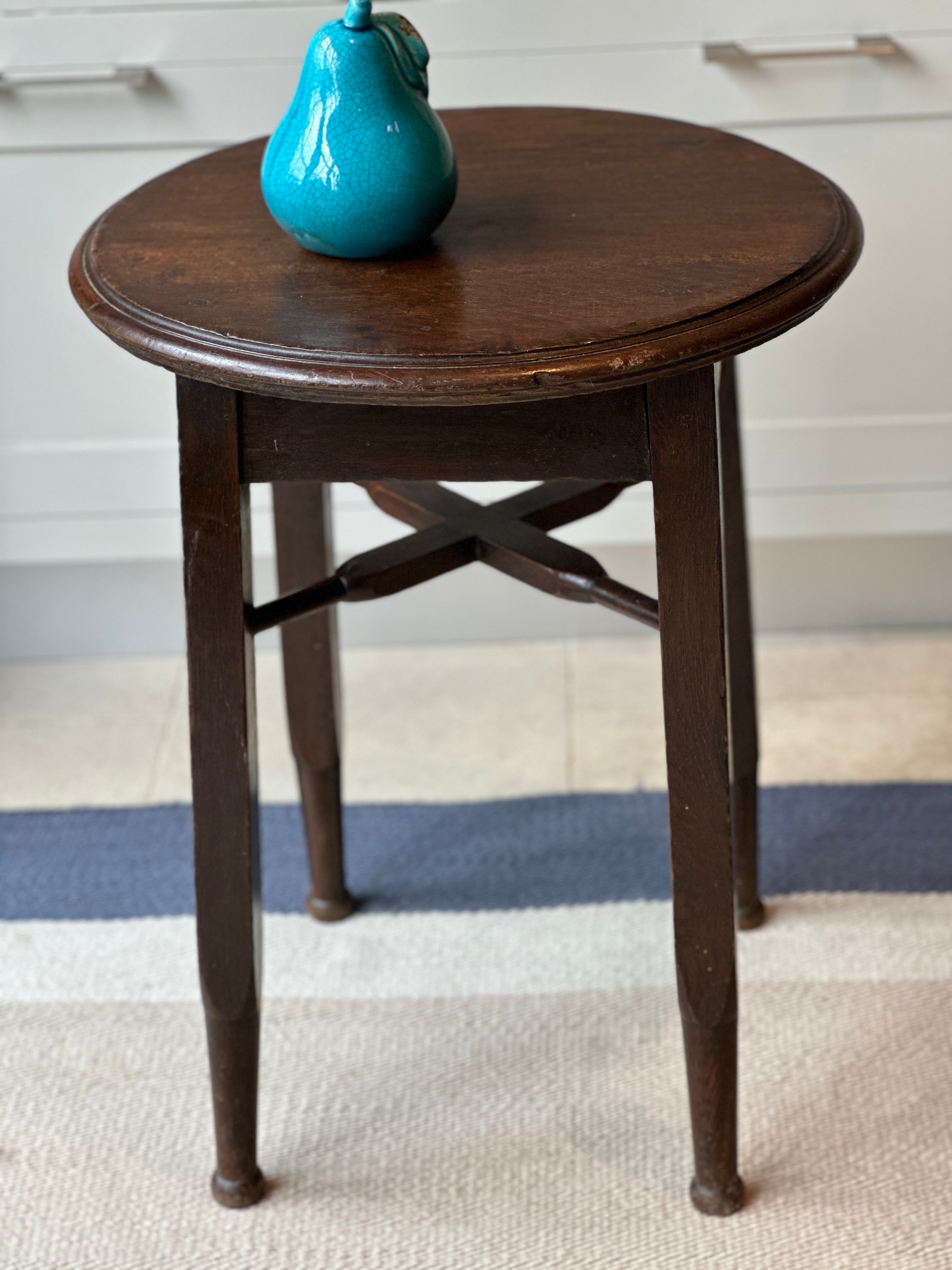 Tall Dark Oak Side Table