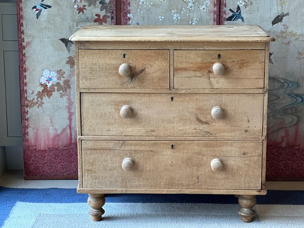 Small Pitch Pine Chest of Drawers