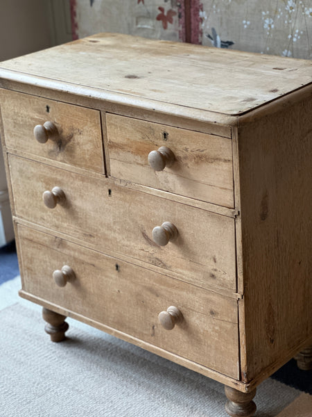 Small Pitch Pine Chest of Drawers