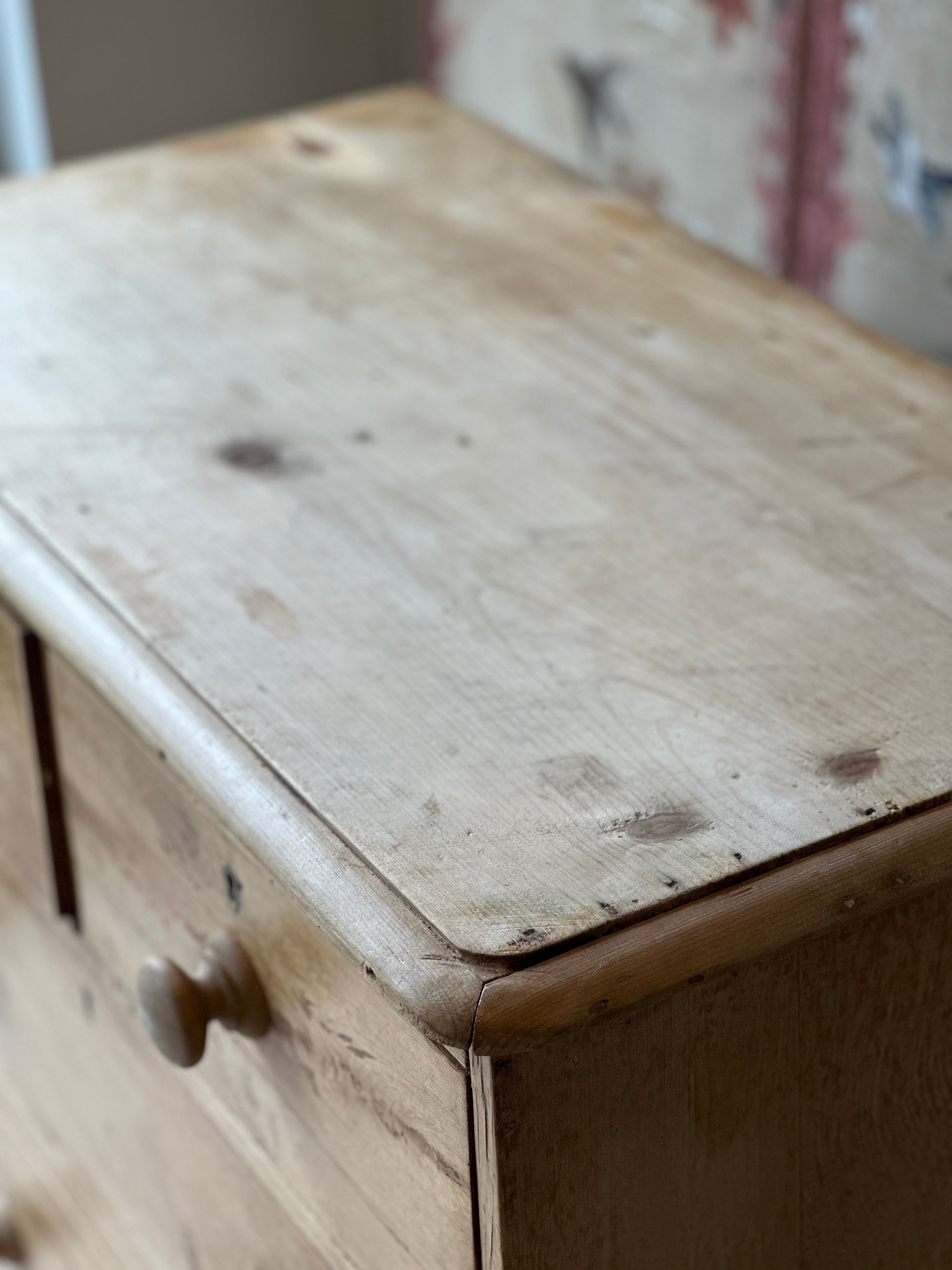 Small Pitch Pine Chest of Drawers