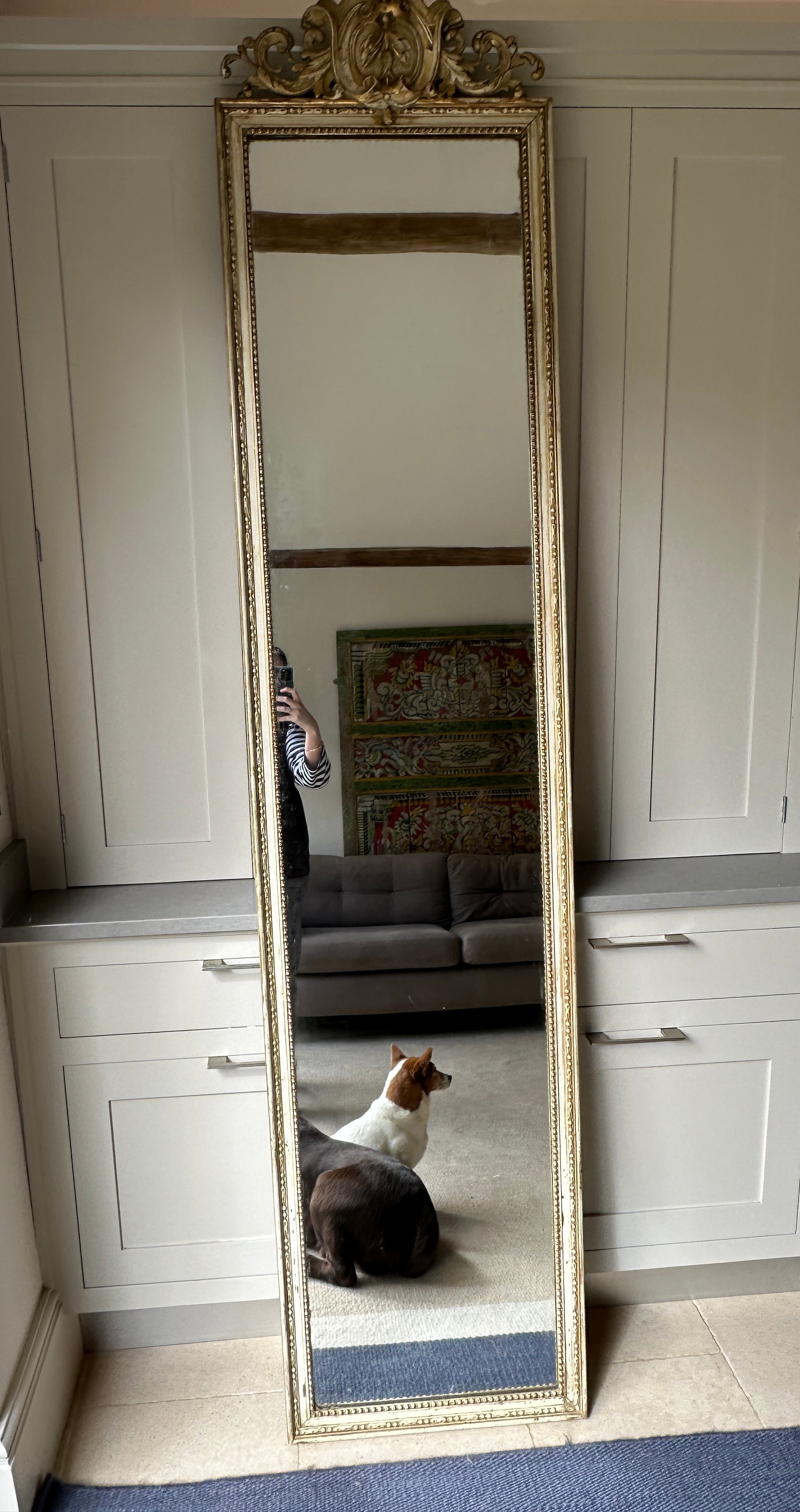 Very Tall French Gilt Mirror