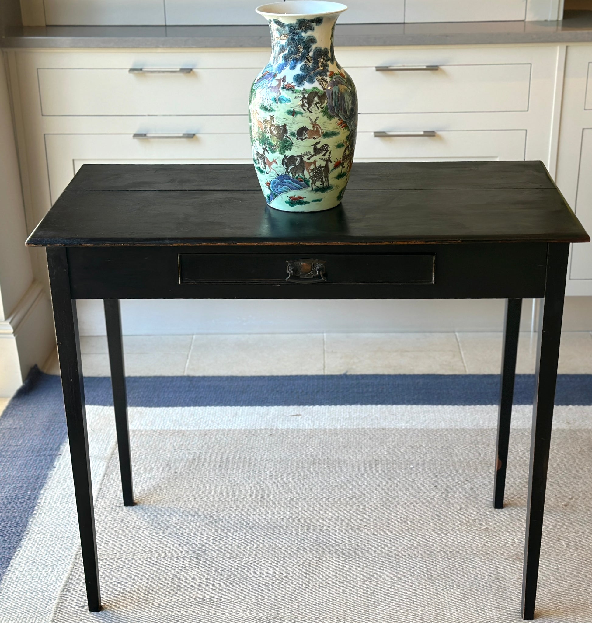 Gorgeous Ebonised Side Table with Tapered Legs