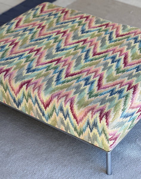 Vintage Low Ottoman in Missoni Flame Stitch (95cm by 75cm)