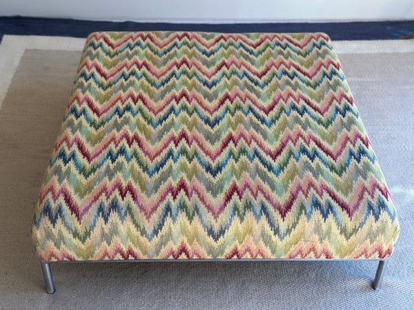 Vintage Low Ottoman in Missoni Flame Stitch (106cm by 95cm)
