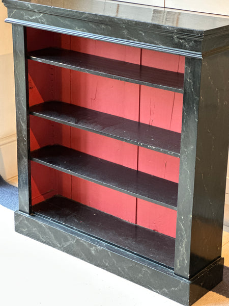 Vintage Faux Marble Shelves with Red interior