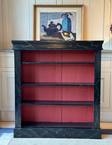 Vintage Faux Marble Shelves with Red interior