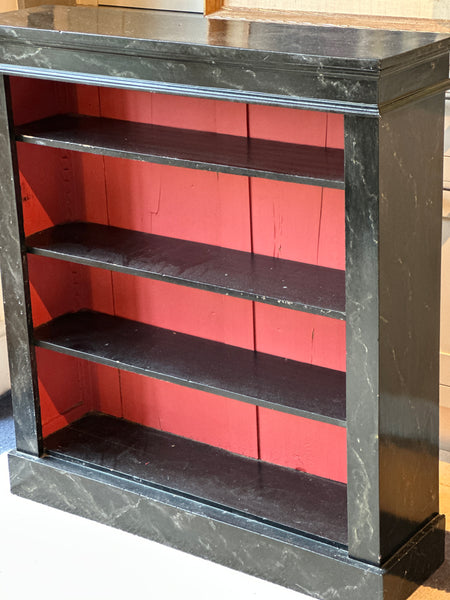 Vintage Faux Marble Shelves with Red interior
