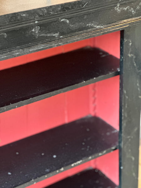Vintage Faux Marble Shelves with Red interior