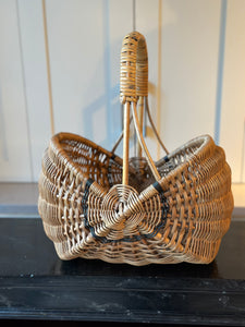 Shaped Wicker Basket with Black Accents