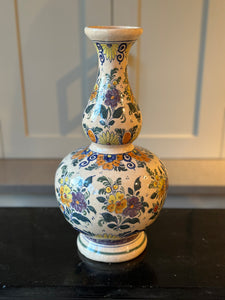 Vintage Dutch Delft Polychrome Double Gourd Vase