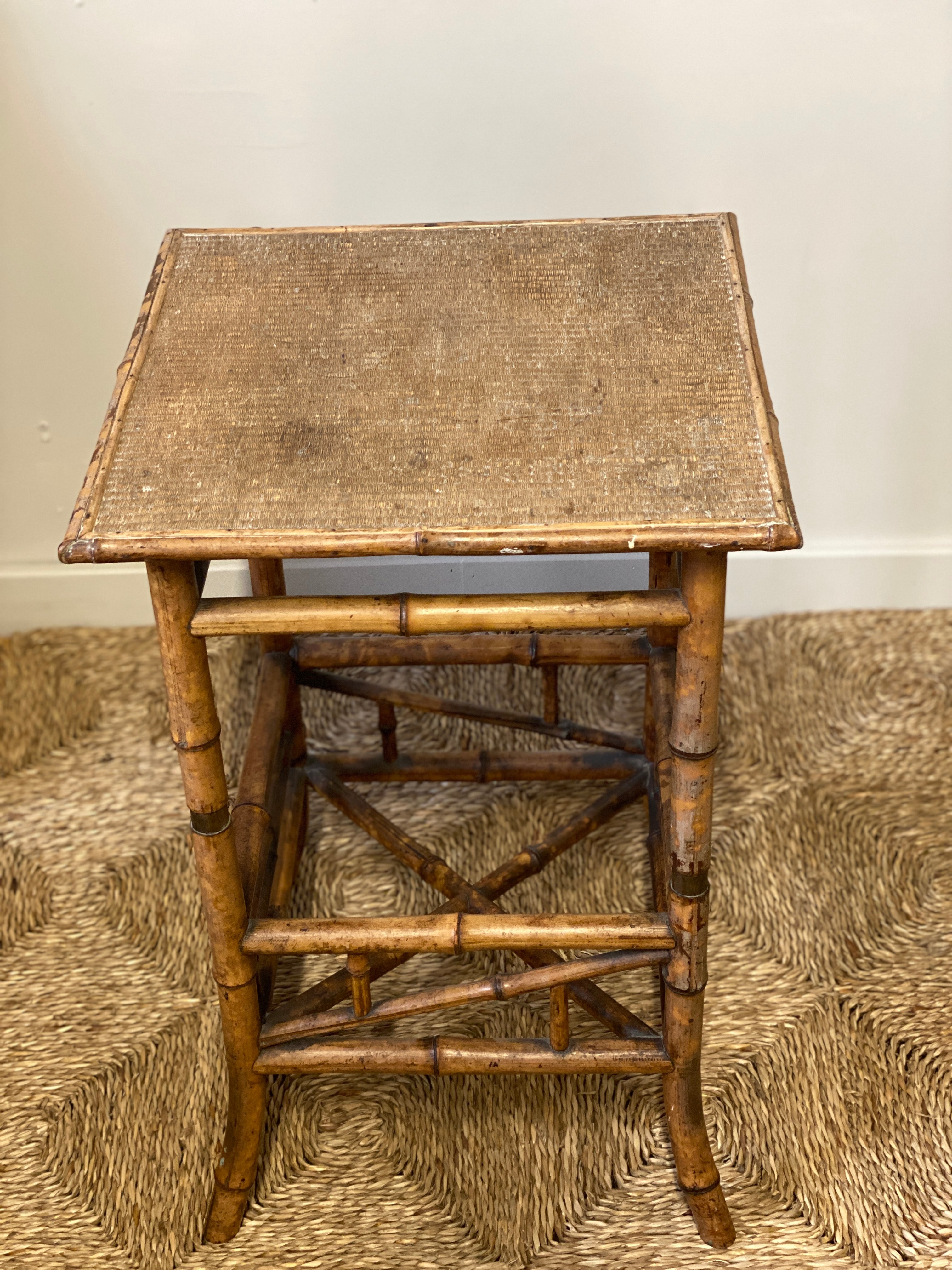 Vintage Bamboo Plant Table