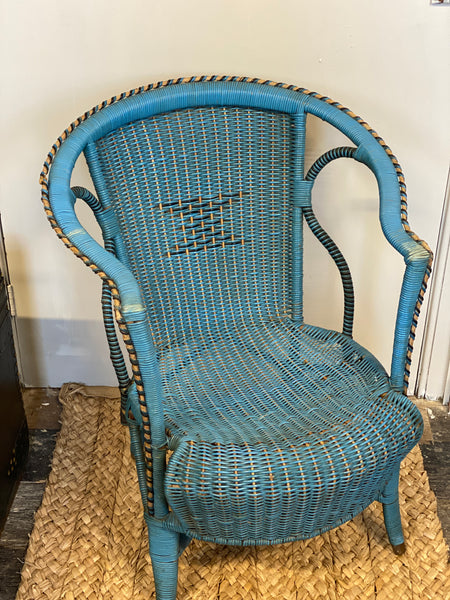 French Vibrant Blue Loom Chair