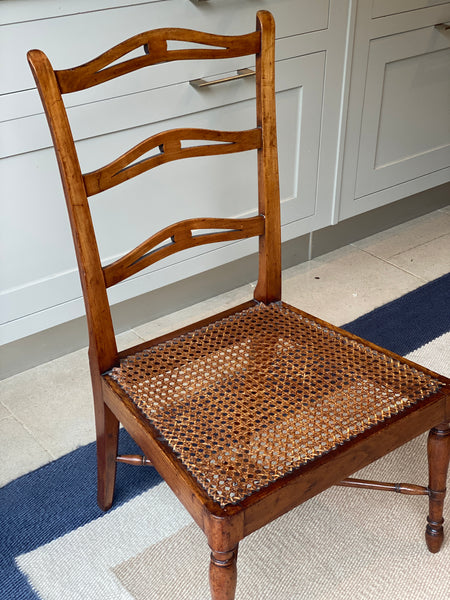 Charming Small Chestnut and Cane Chair