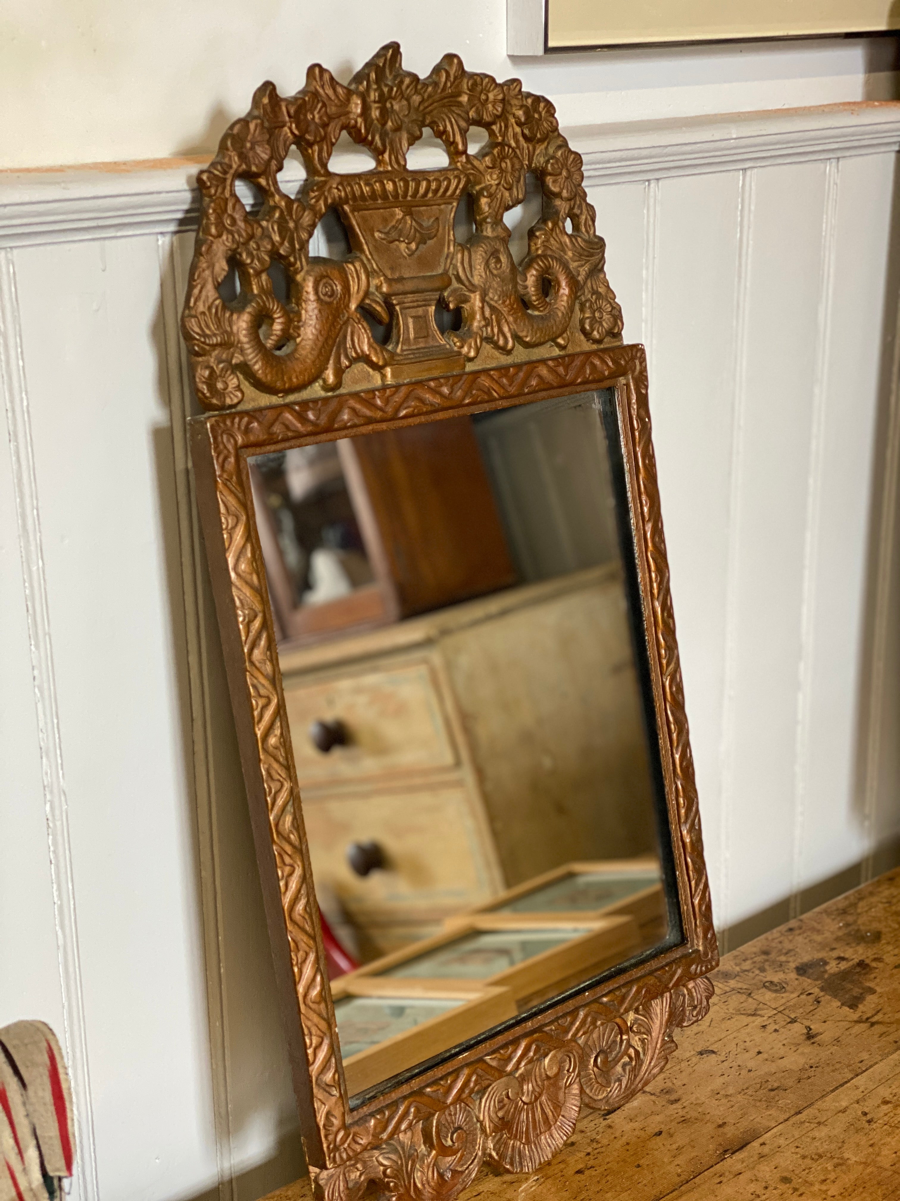 Small Metal Gilt Mirror