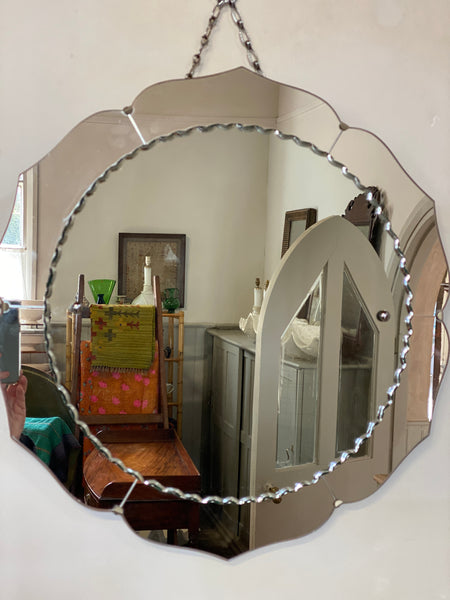 Art Deco Bevelled 1940s Petal Mirror
