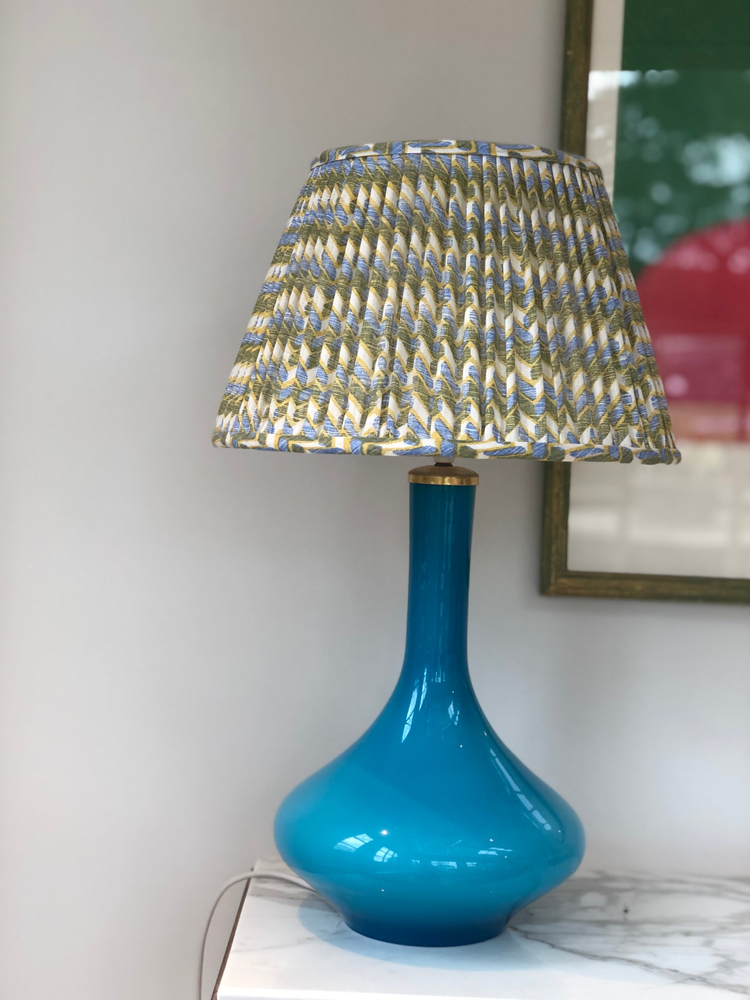 Large Blue Holmegaard Table Lamp