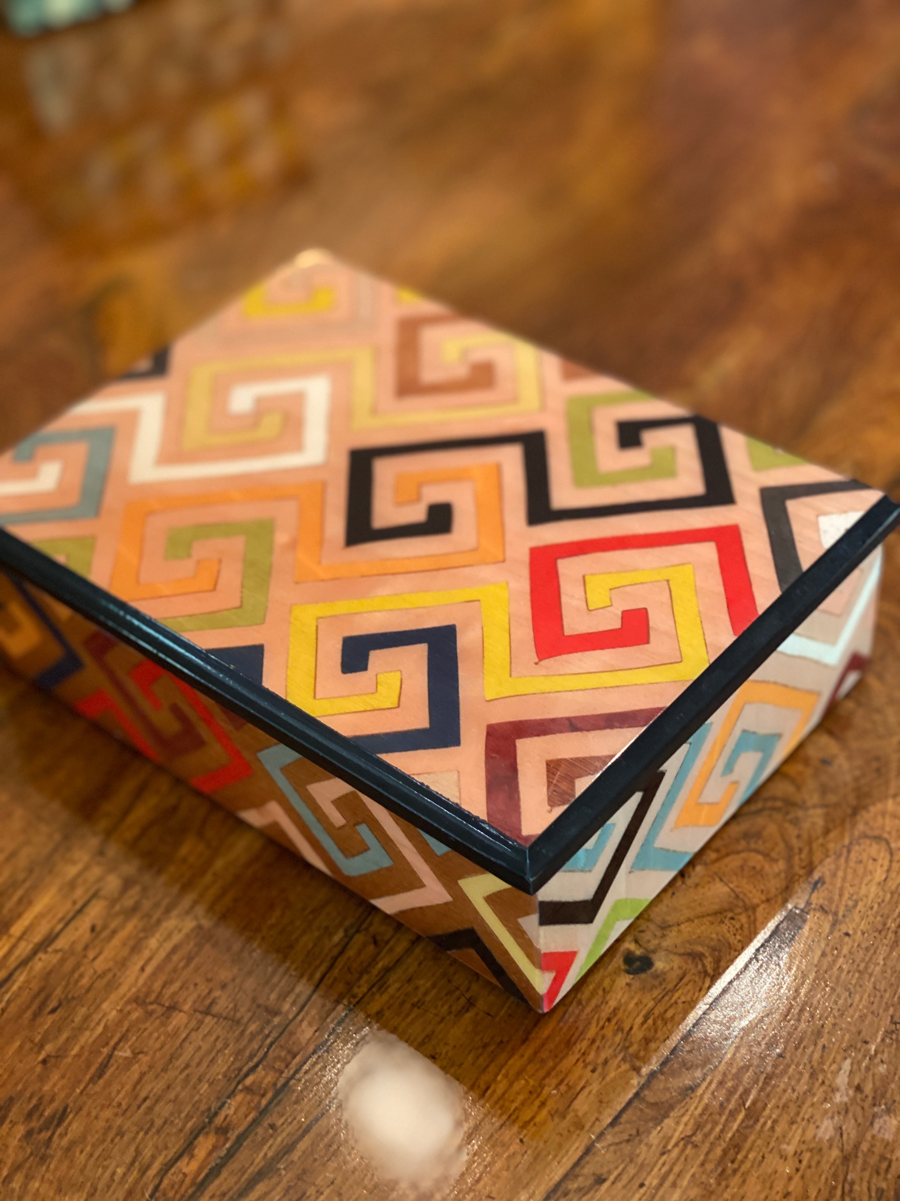 Rectangular Italian Marquetry Boxes with Velvet Interior