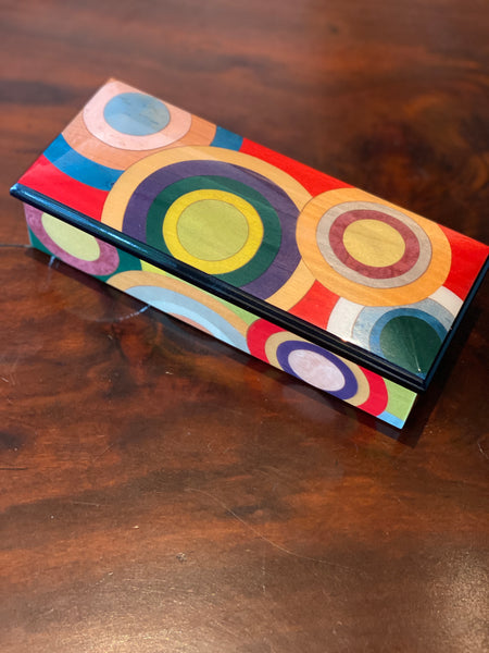 Long Italian Marquetry Boxes with Velvet Interiors