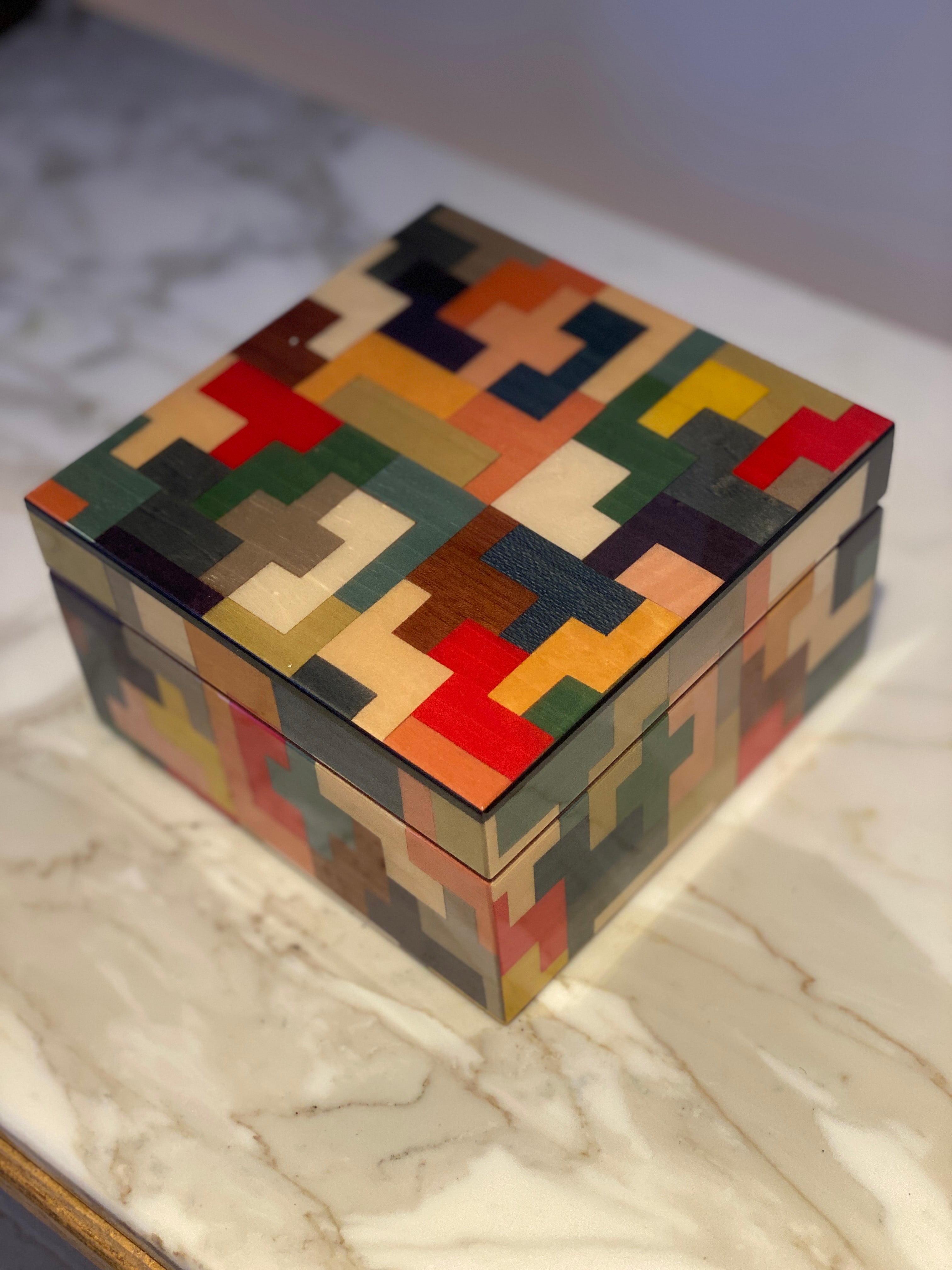 Medium Italian Marquetry Boxes with Velvet Interiors