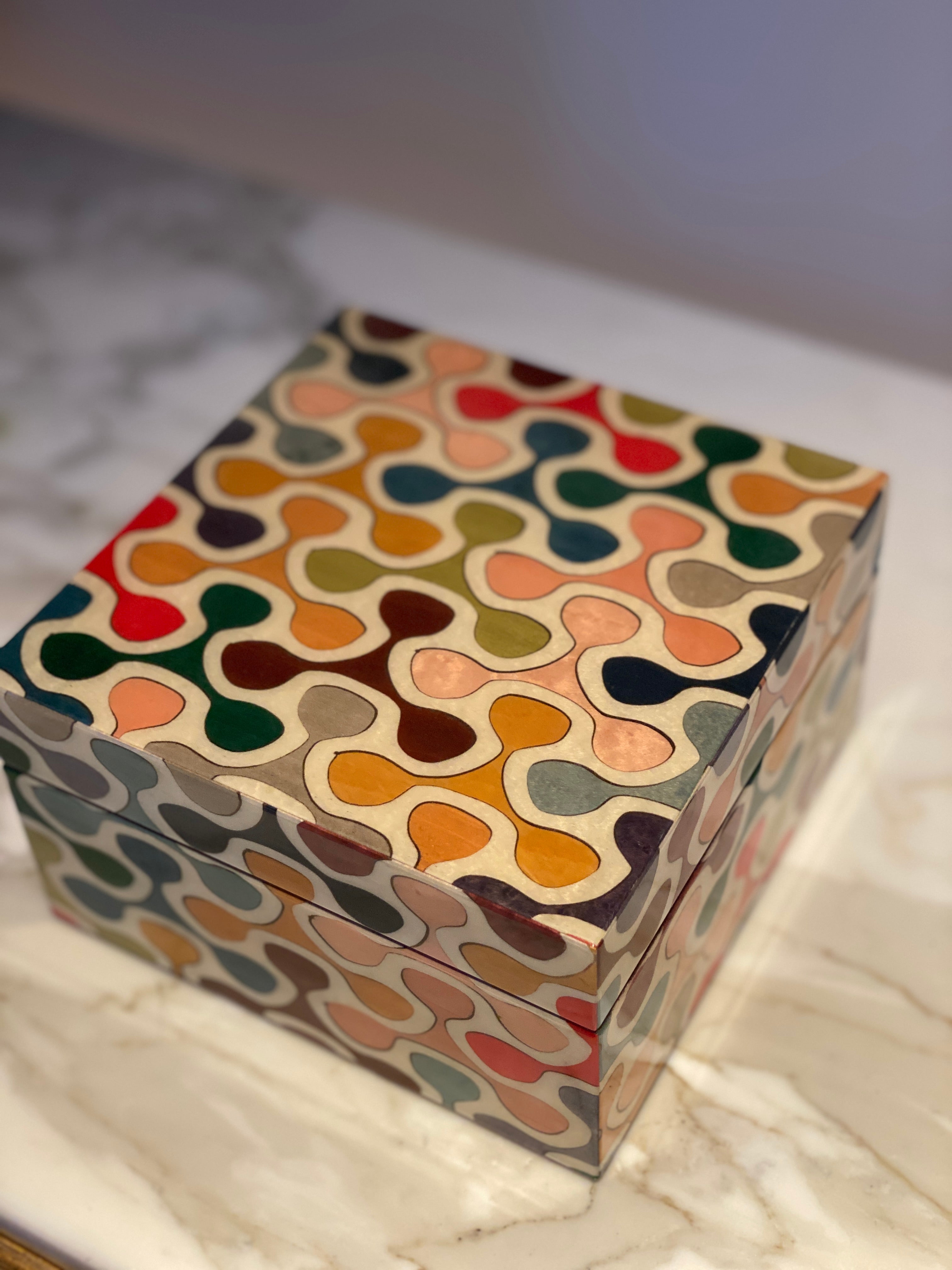 Medium Italian Marquetry Boxes with Velvet Interiors