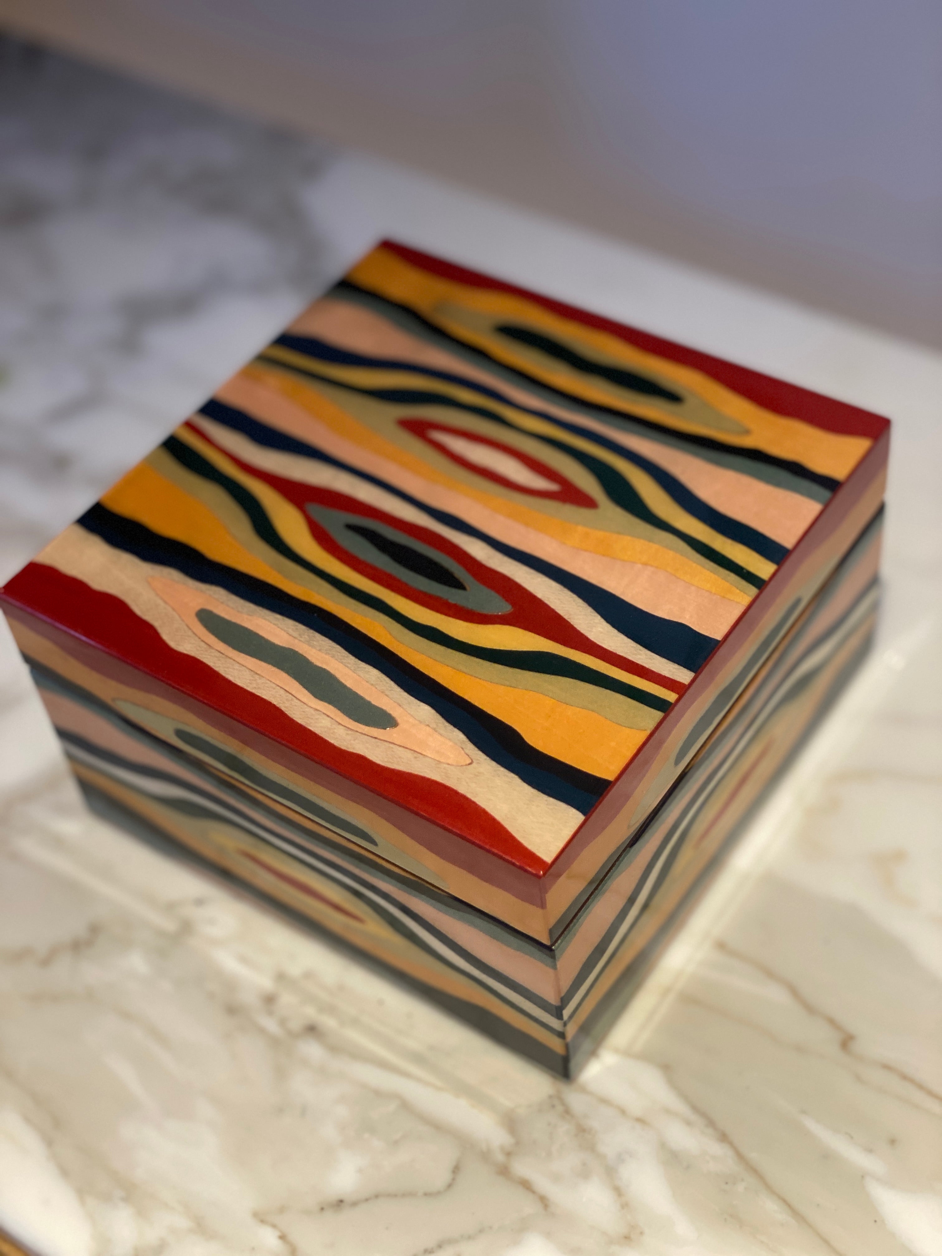 Medium Italian Marquetry Boxes with Velvet Interiors