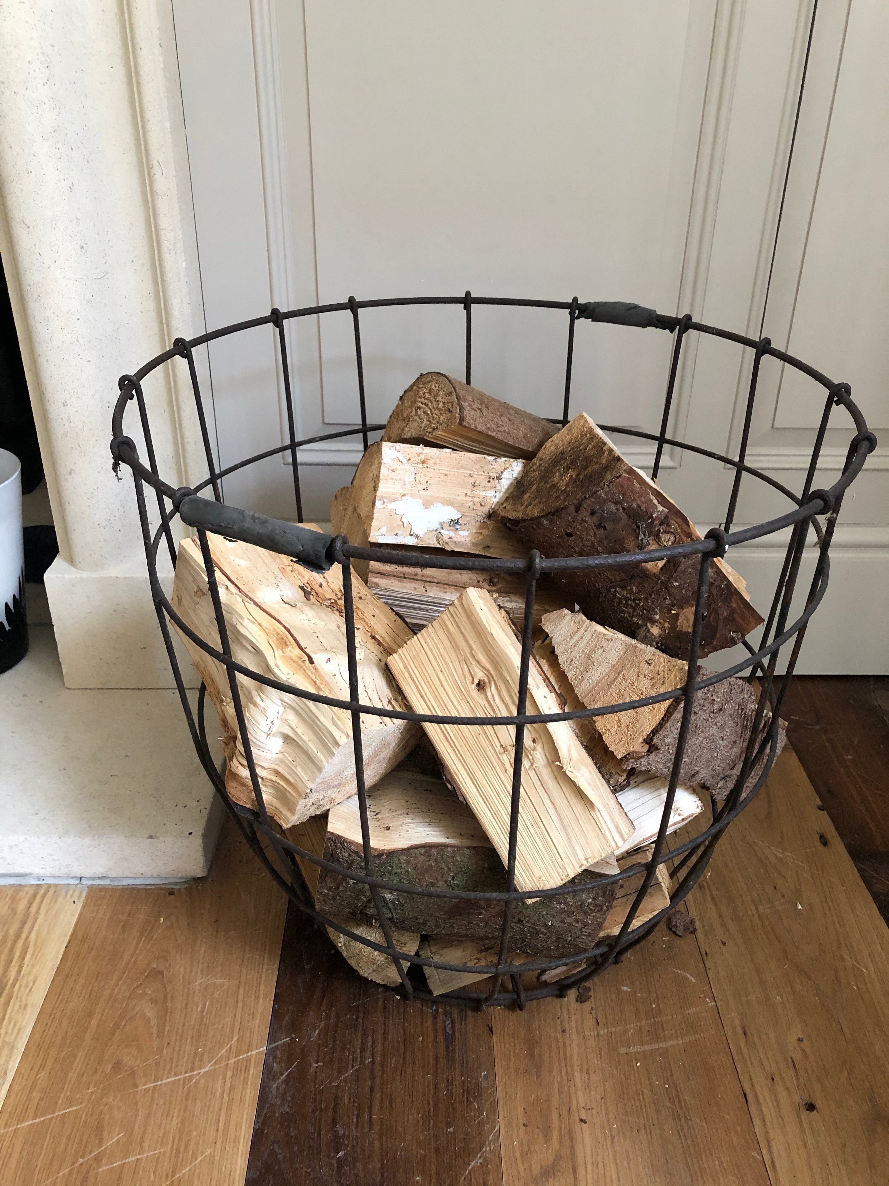 Antique log basket