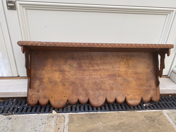 Small Antique Indian Scalloped Shelf
