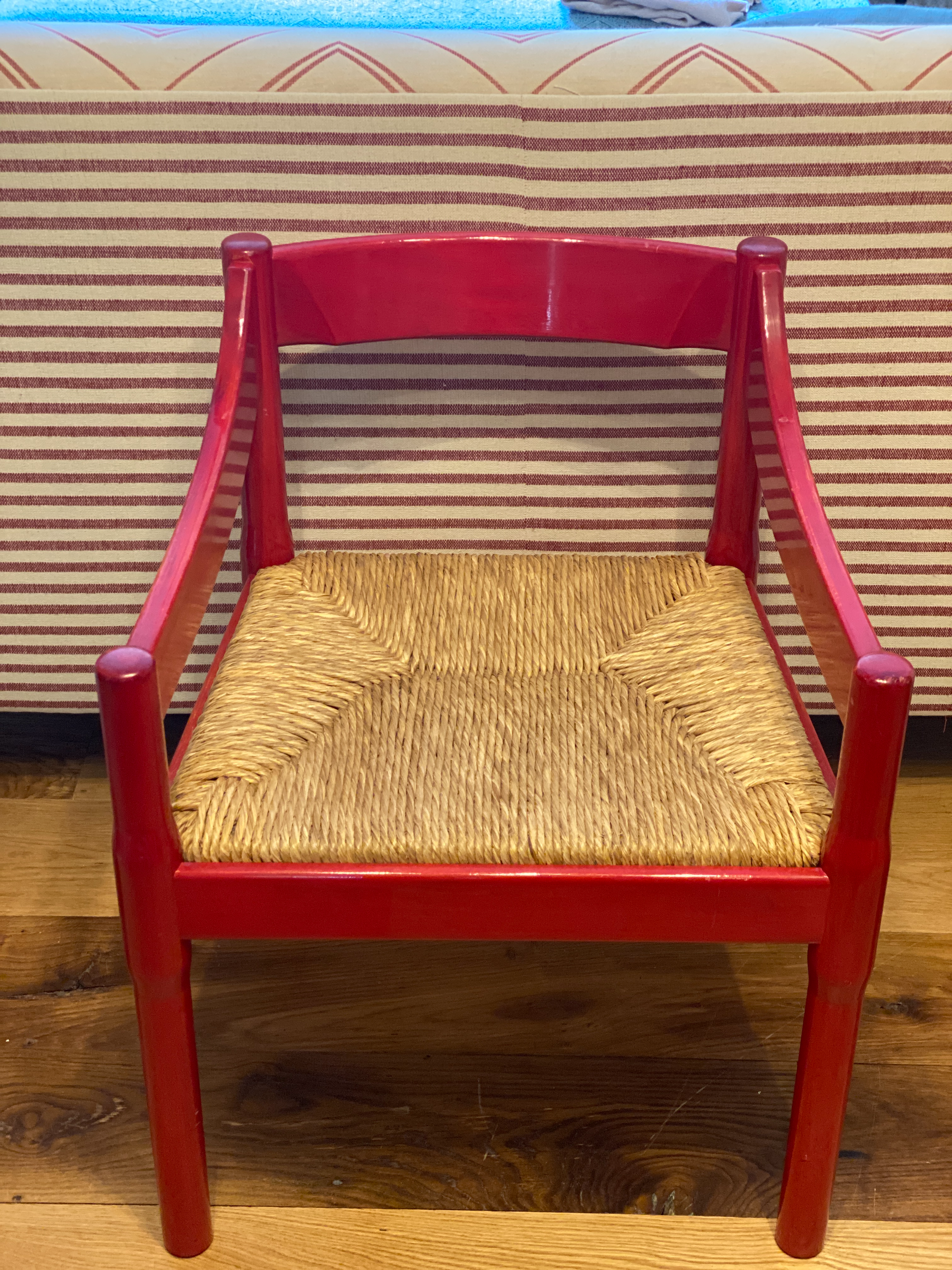 RESERVED. Vintage Red Carimate chair by Vico Magistretti