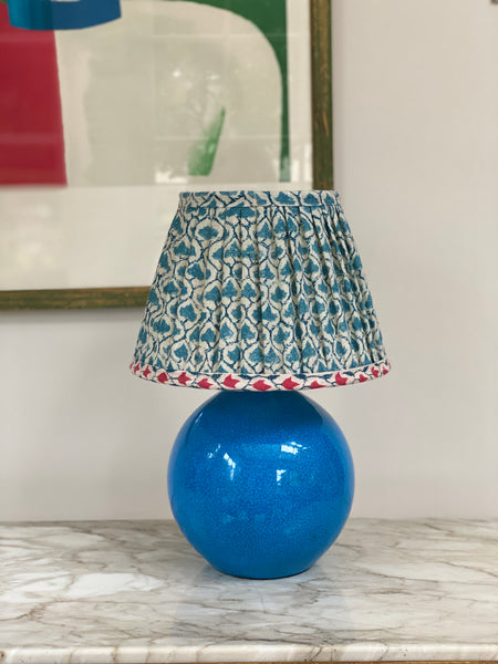 Vintage blue ball table lamp