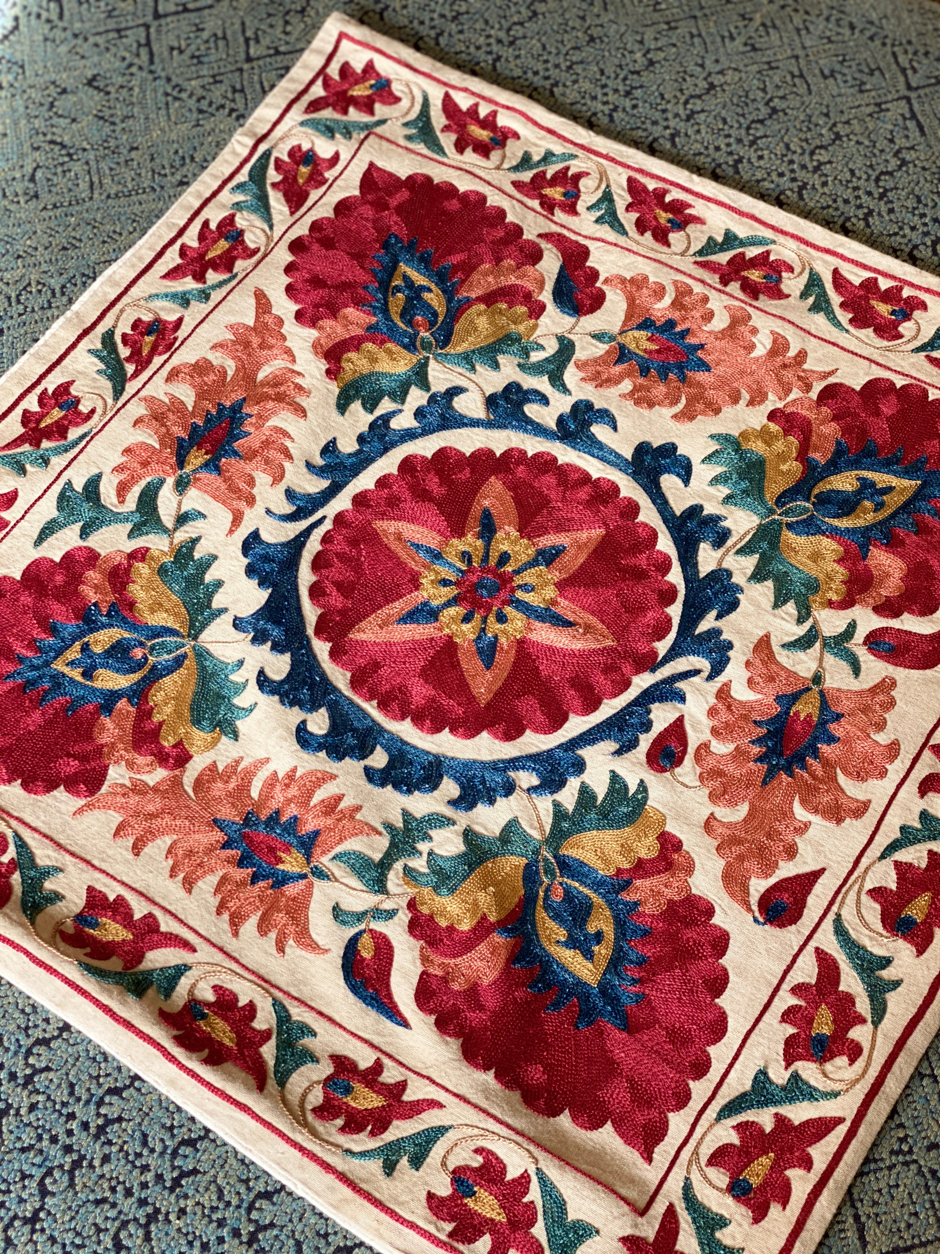Vintage Uzbek Suzani Cushion