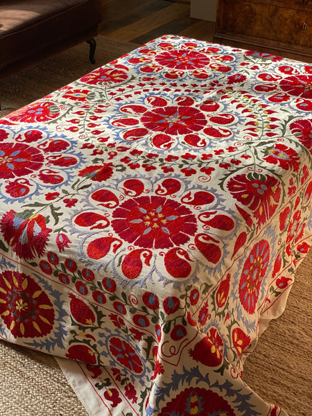 Beautiful Vintage  large silk embroidered suzani