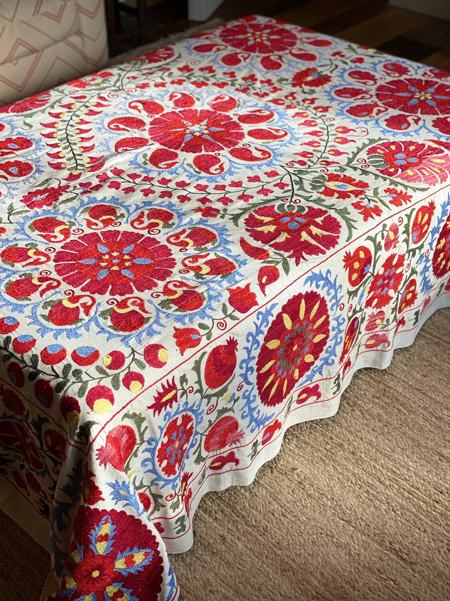 Beautiful Vintage  large silk embroidered suzani