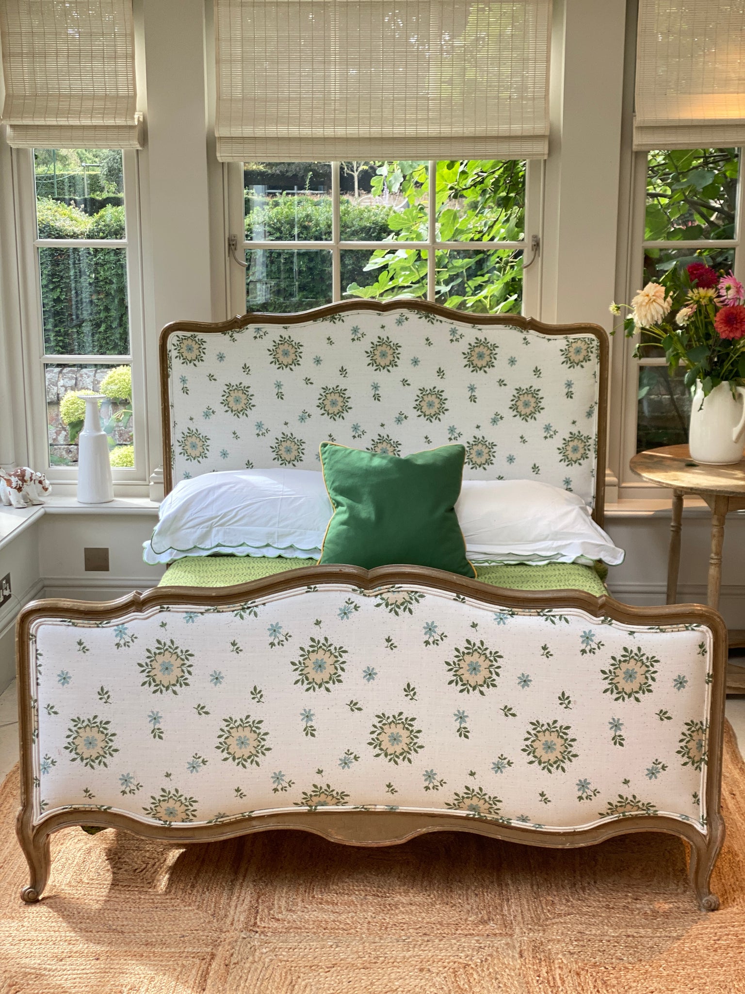 19th Century French Bed Upholstered in Leah O’Connell Odette
