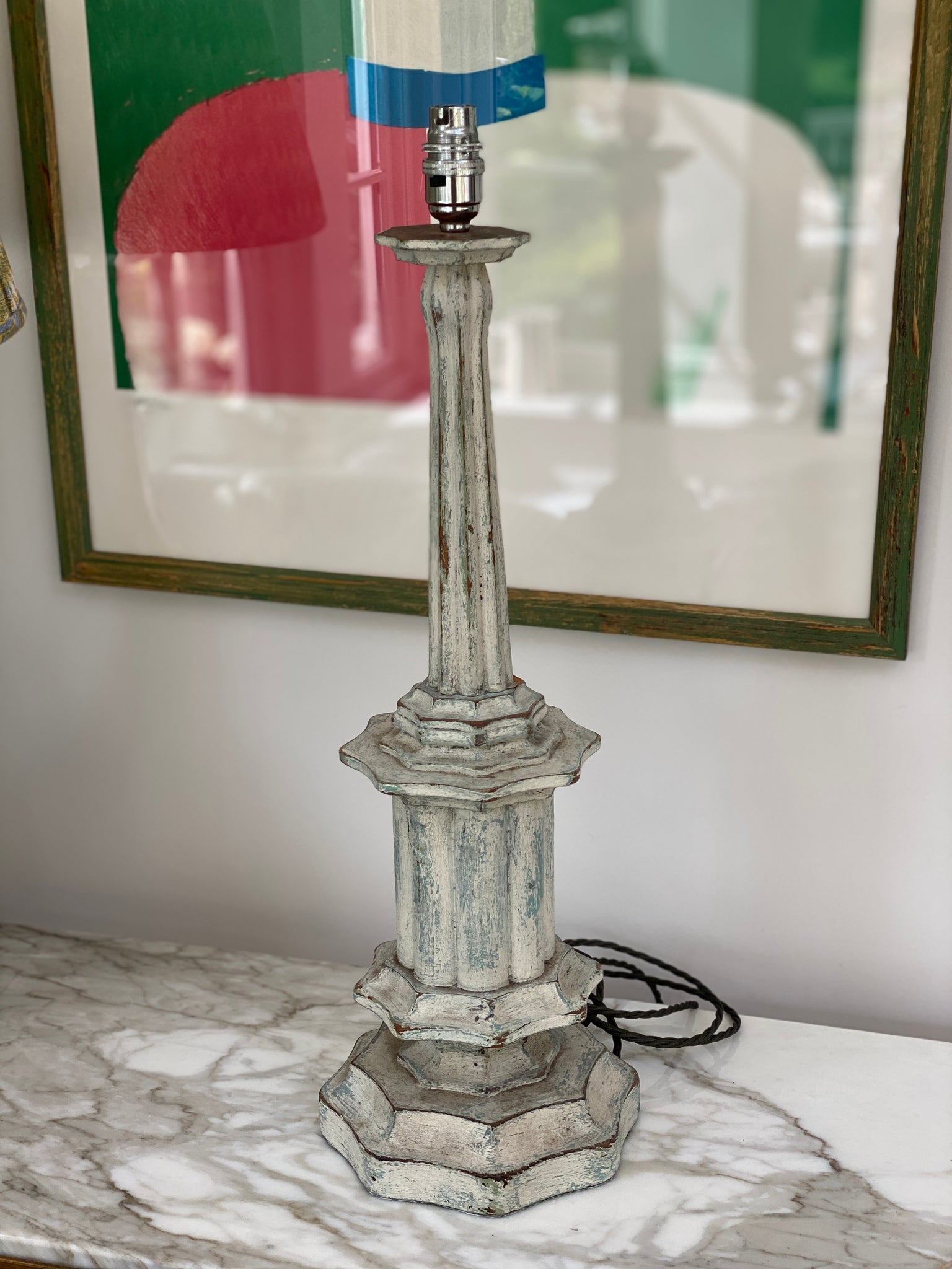 Vintage Tiered Wooden Lamp