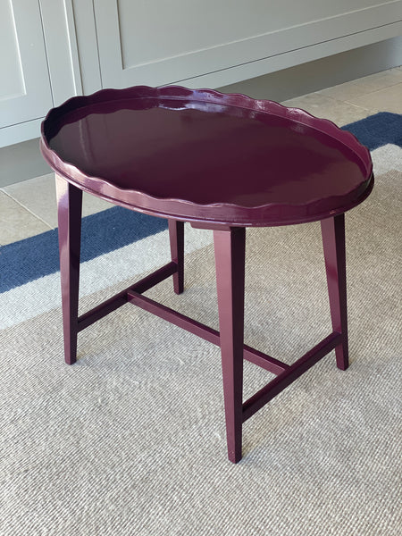 Small Edwardian Painted Table with Scallop Edge