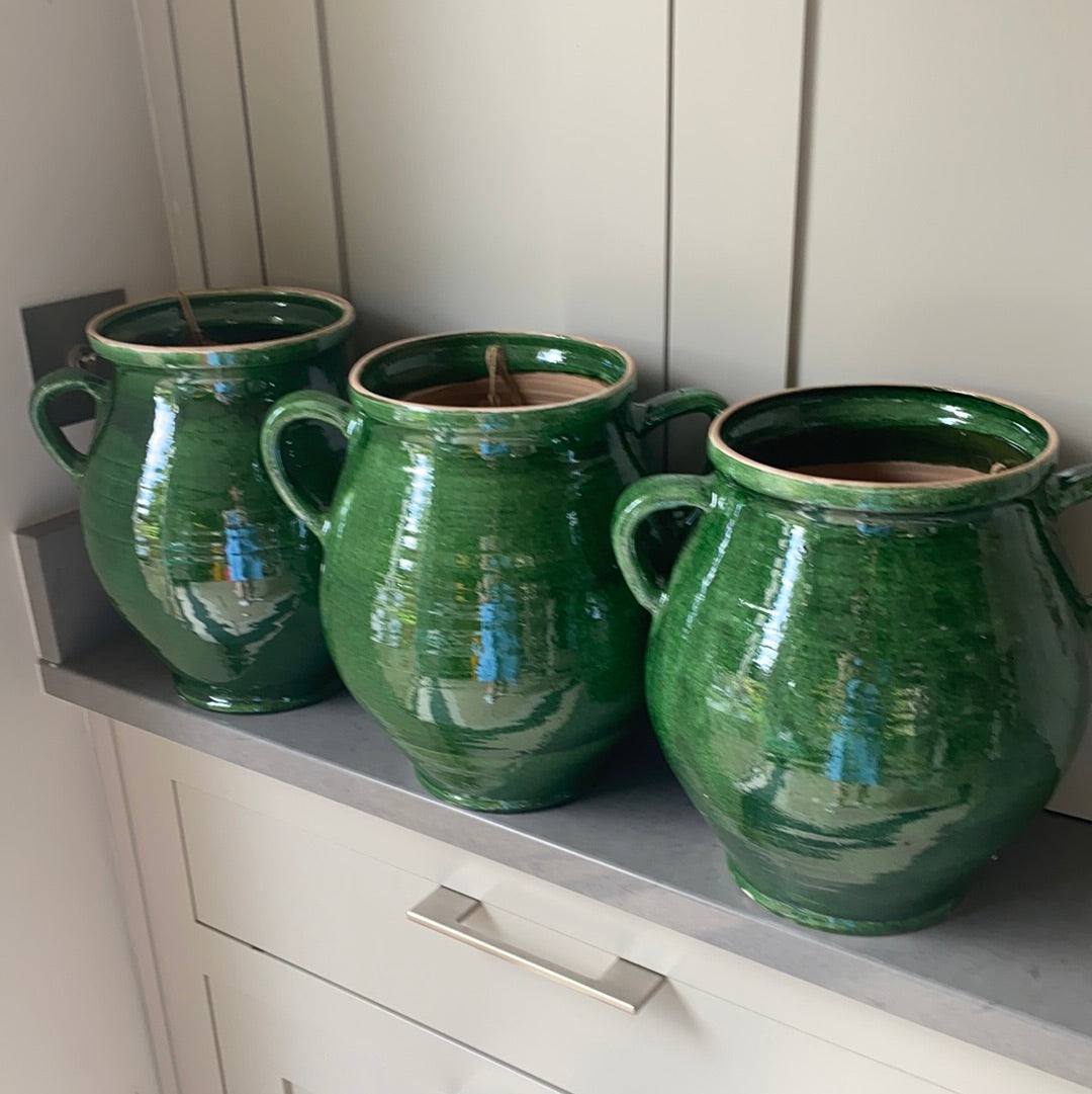 Large Vintage Hungarian Jugs/Urns - Dark Green