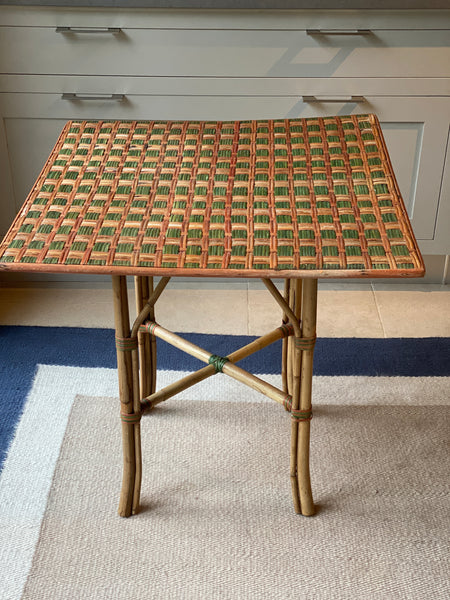 Charming Vintage French Split Cane Conservatory Table