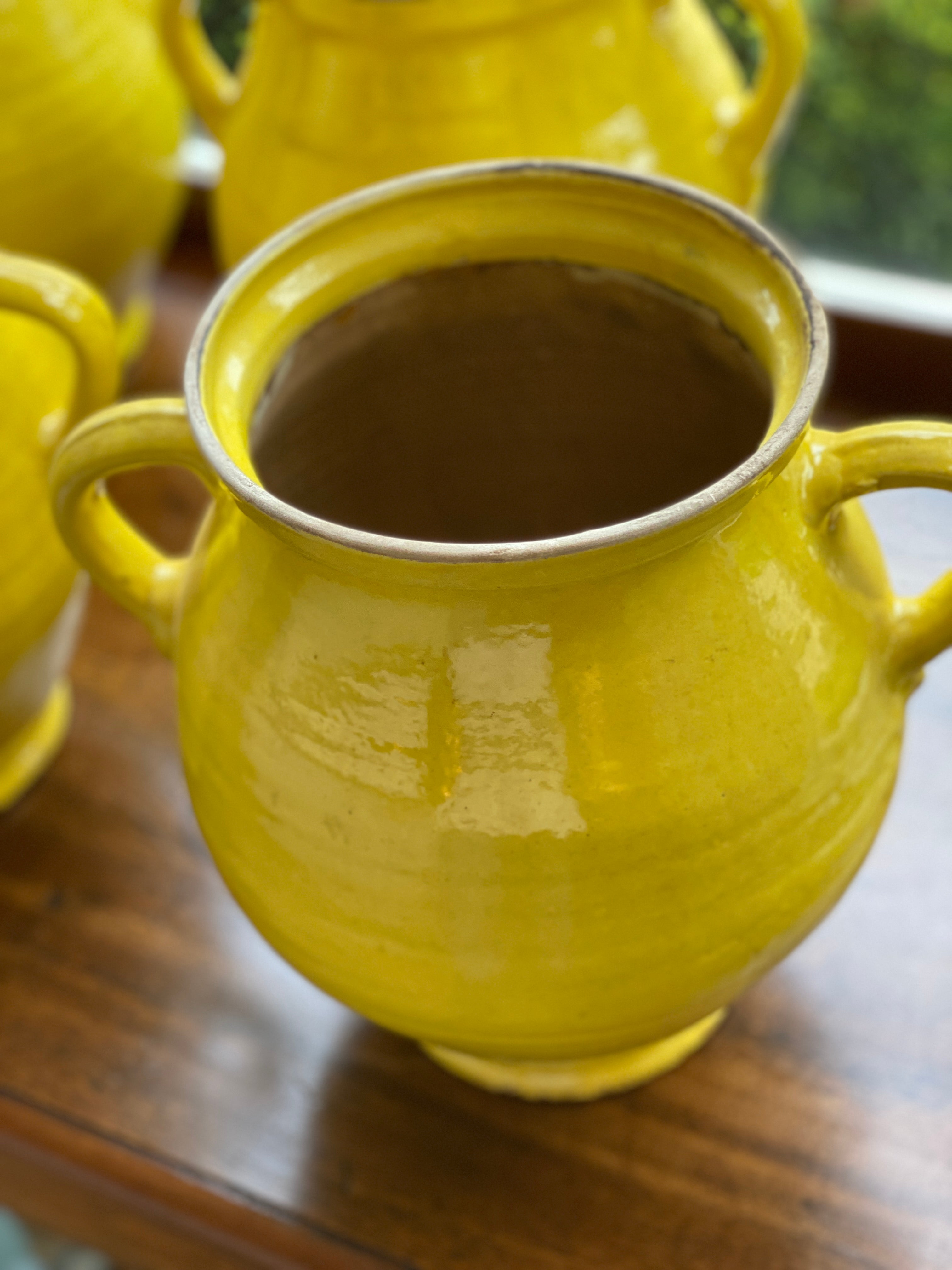 Large Vintage Hungarian Jugs/Urns in Bright Yellow