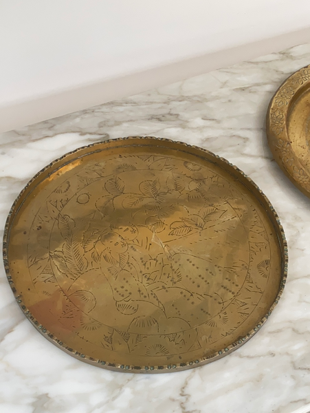 Pretty pair of small Vintage brass trays