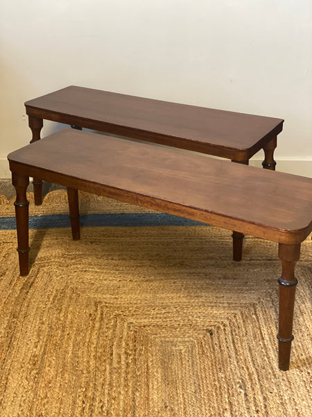 Mahogany Hall Bench with Faux Bamboo legs