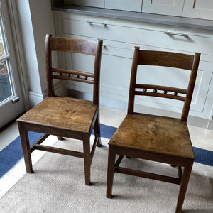 Set of 3 Heavy oak Suffolk Ball Back Chairs