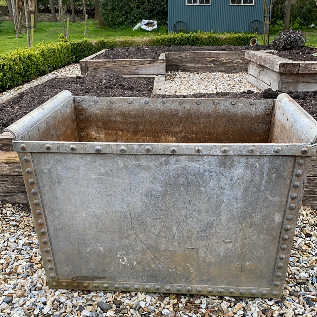 Large heavy trough with rivets