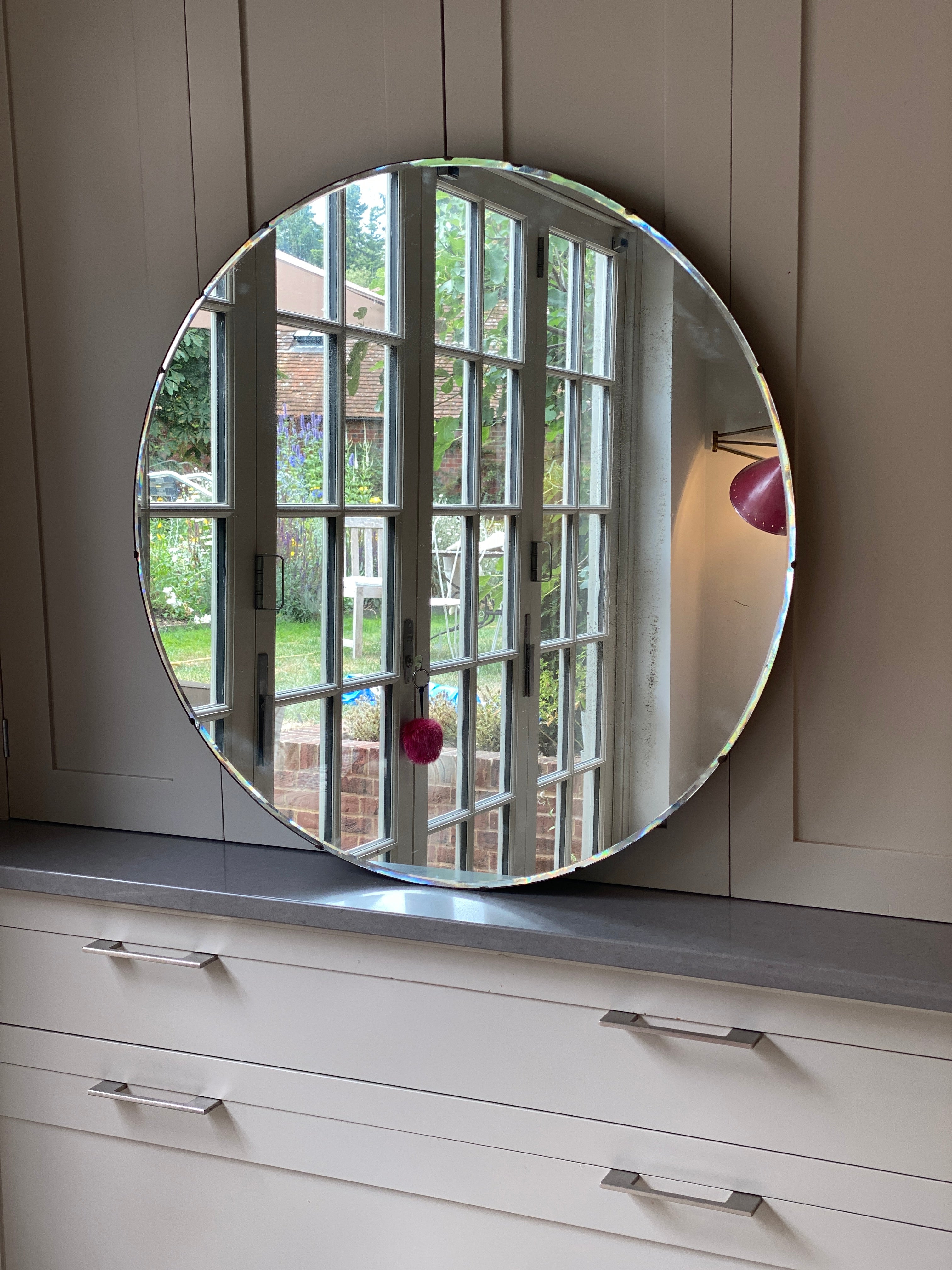 Large Vintage Circular Mirror