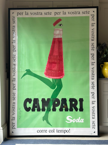 Reserved Huge Original Campari Soda Poster 1968