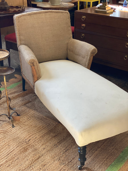 19th Century French Chaise Longue on Castors
