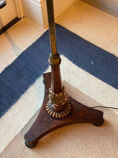 Mahogany and Brass Floor Lamp