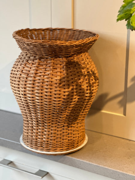 Vintage Wicker Vase or Planter
