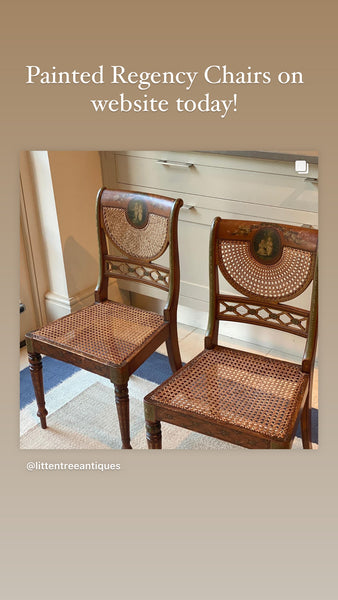 Highly Decorative Pair of English Regency Painted Chairs