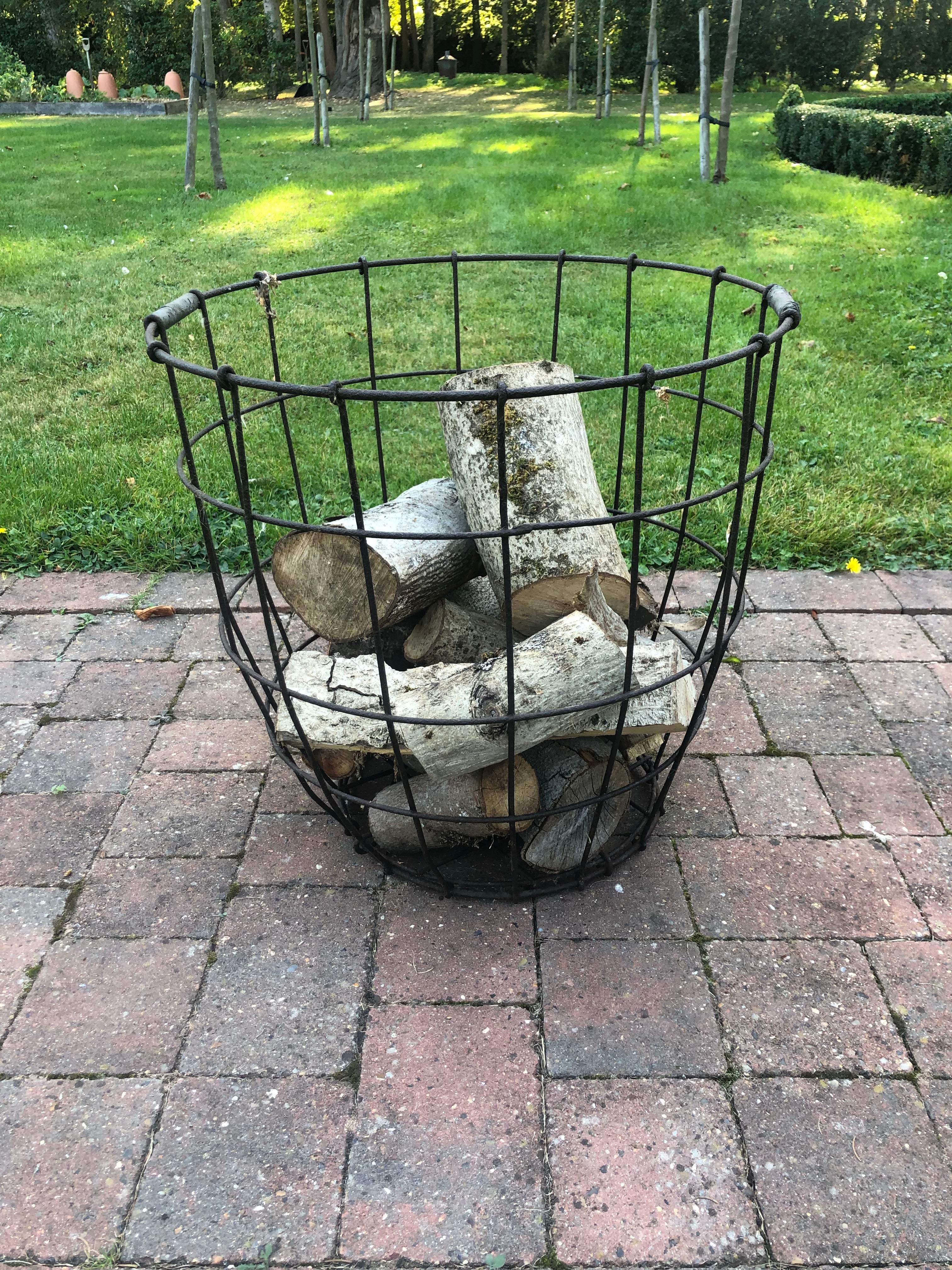 Antique log basket