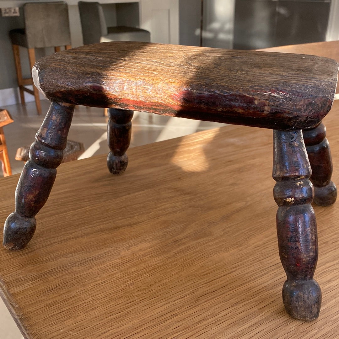 Tiny Oak Stool with Rectangular Top